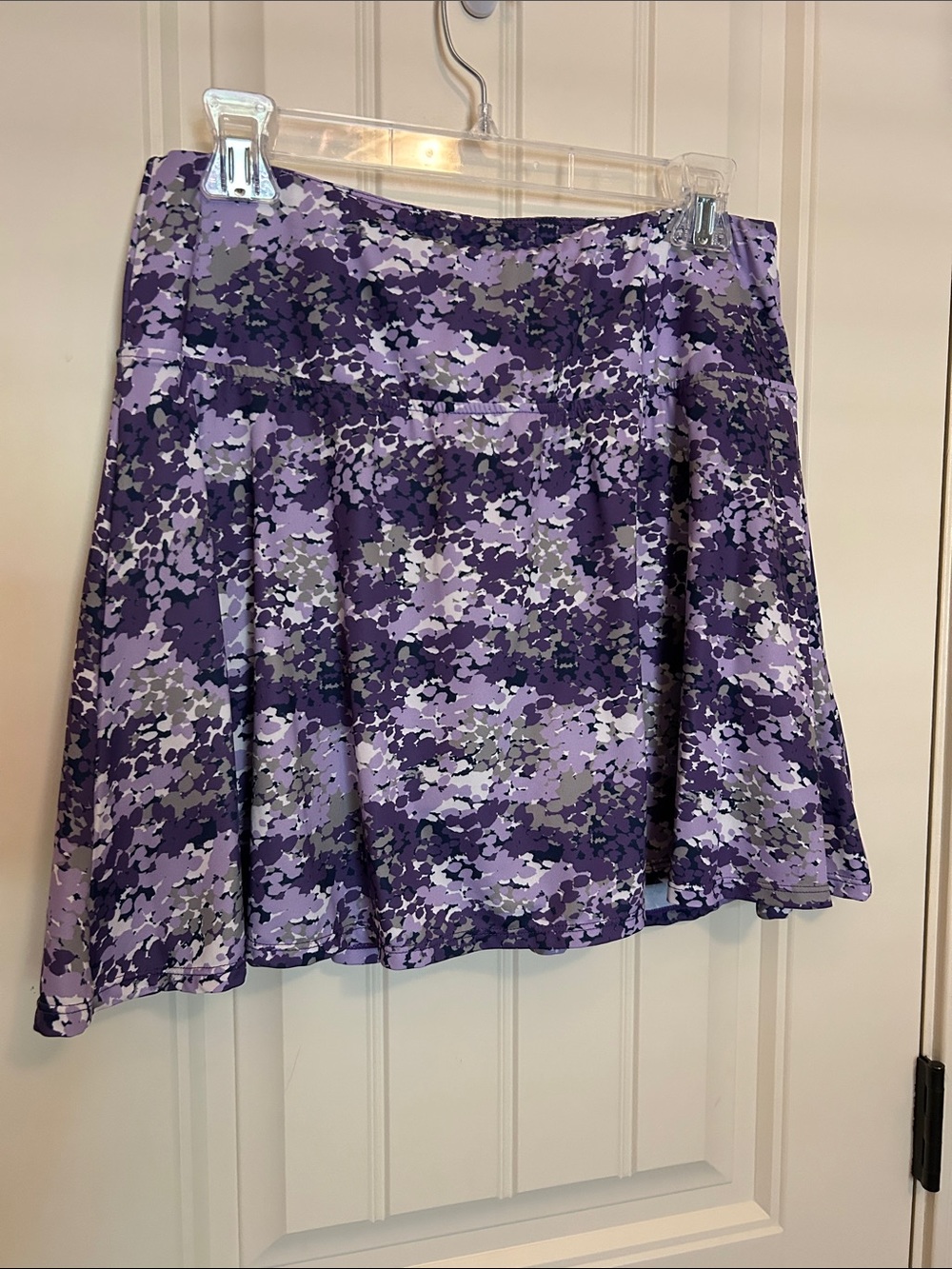 Purple Floral-Print Tennis Skort